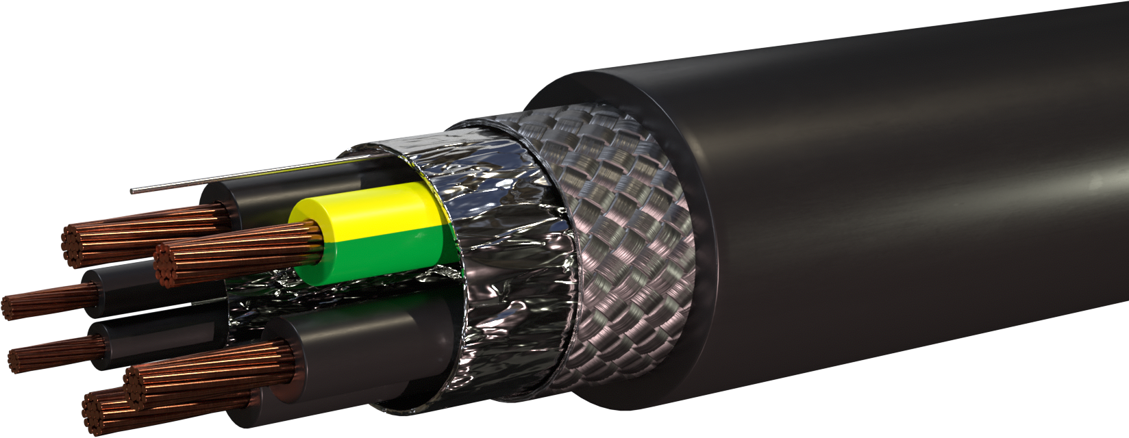Unarmoured VFD Cable with 1 pair for motor brake control
