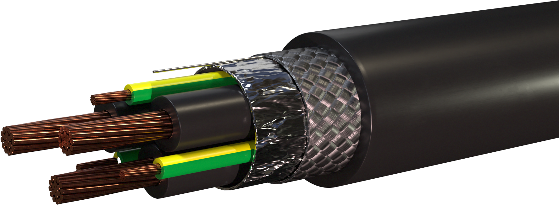 Unarmoured VFD Cable 3 ground wires